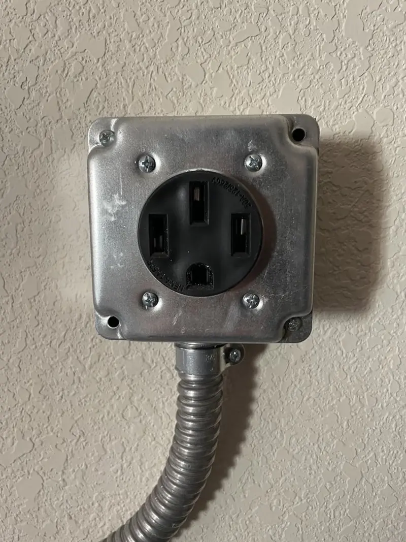 NEMA 14-50 outlet installed for Electrical Panel Upgrade in Hanson